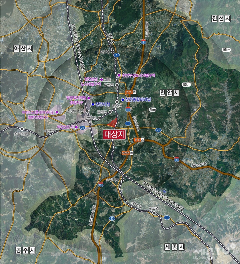 용곡지구 도시개발사업 위치도.(사진제공=천안시청)