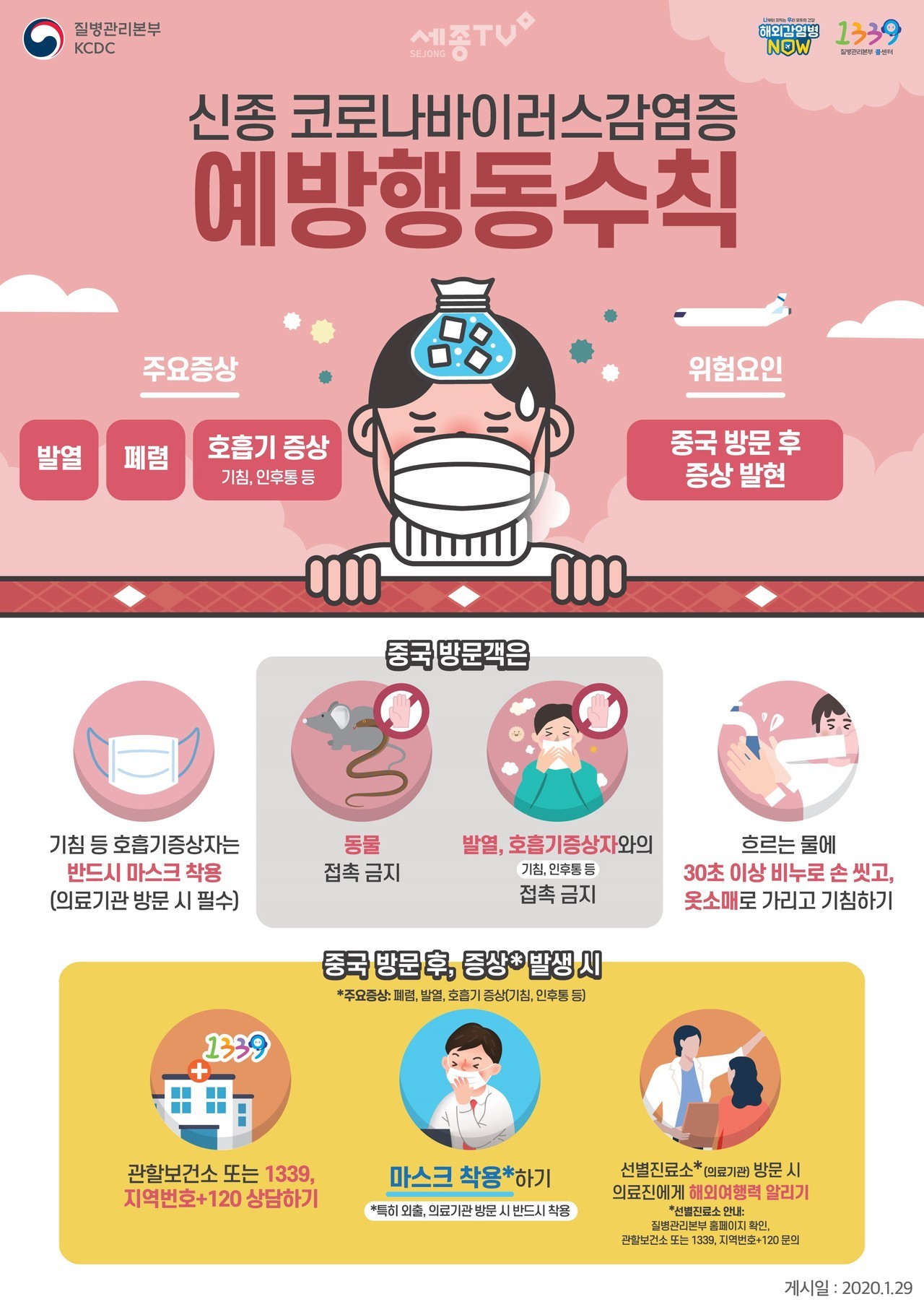 신종 코로나바이러스 감염증 예방행동수칙 안내문. (사진제공=천안시청)