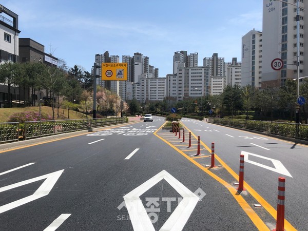 청수4로 도로포장 완료 모습. (사진제공=천안시청)