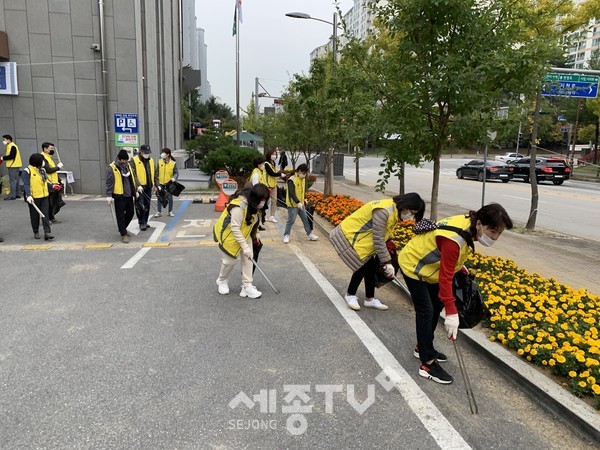 천안시 불당동 주민자치위원회가 16일 방역 및 환경정비활동을 실시했다.(사진제공=천안시청)