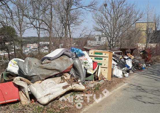 마을에 방치된 폐기물.(사진제공=당진시청)