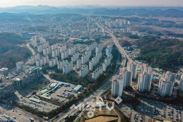 당진시, 공동주택 항공사진.