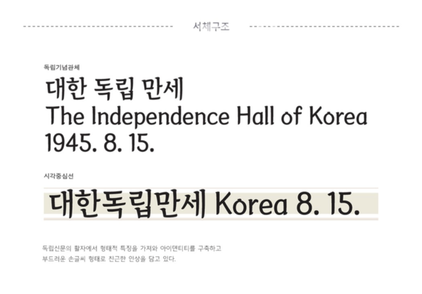 독립기념관 전용 서체(서체구조)