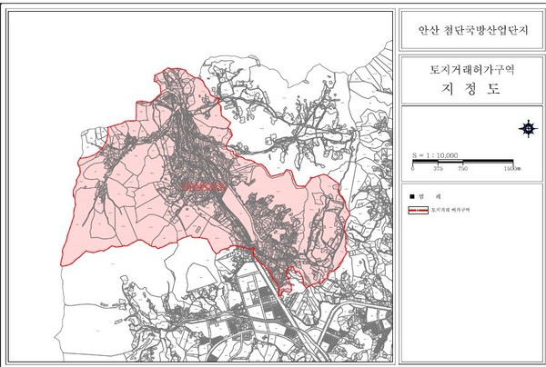 토지거래허가구역 지형도면-안산국방산업단지(재지정)./사진제공=대전광역시청