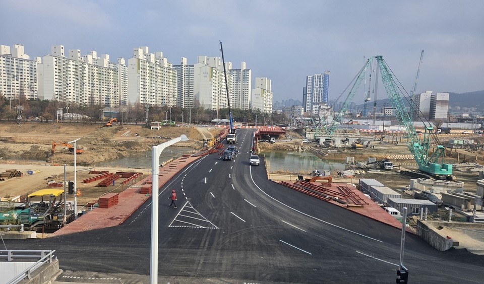 유등교 가설교량 전경