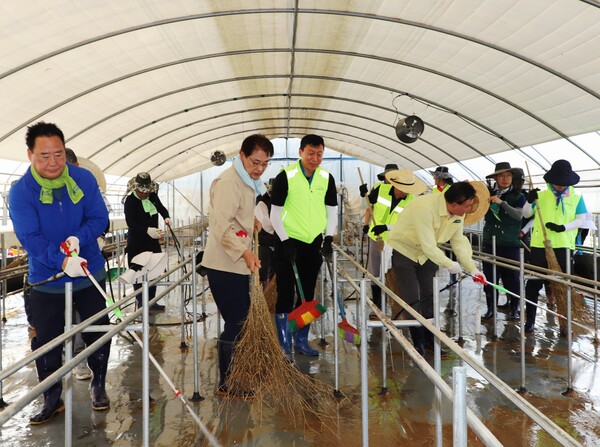 수해복구 작업 진행 모습./사진제공=충남세종농협