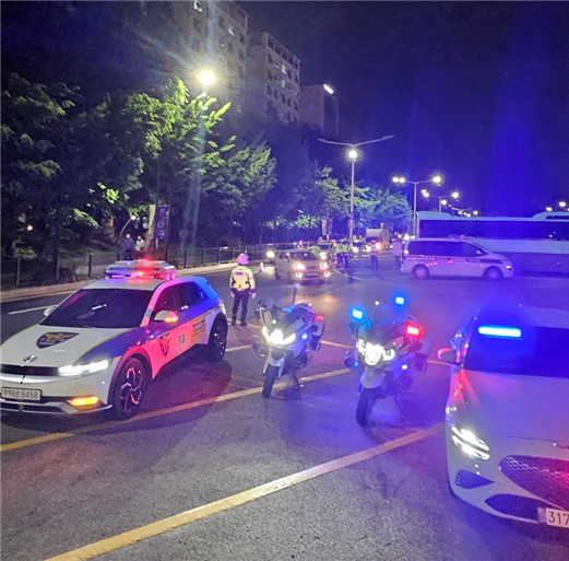 단속 모습/사진제공=대전경찰청