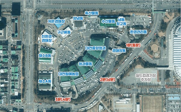 노은도매시장 배치도/사진제공=대전시청