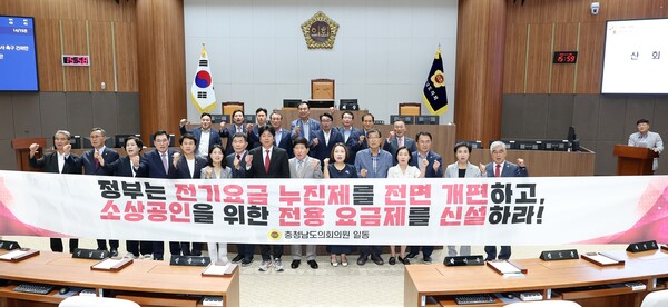 충남도의회가 8년째 묶인 전기요금 누진제 전면 개편을 촉구하고 있다./사진제공=충남도의회