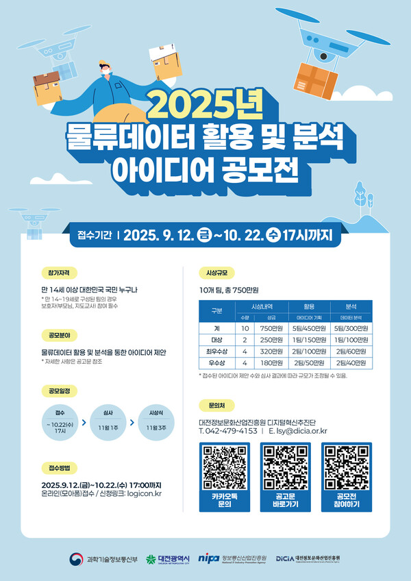 물류데이터 활용 및 분석 아이디어 공모전 포스터/사진제공=대전정보문화산업진흥원