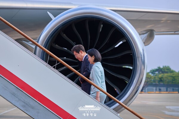 이재명 대통령은 22일 오전 유엔총회 참석차 미국 뉴욕 방문길에 올랐다. (사진=대통령실)