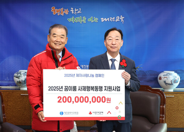 1-1. 왼)대전사회복지공동모금회장 유재욱, 설동호 교육감