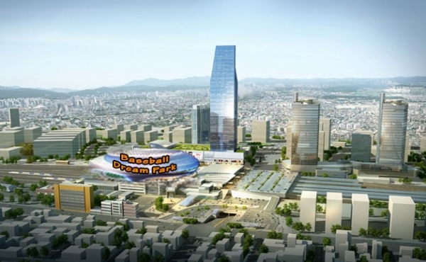 지난 2018년 대전 동구청이 발표한 대전역 선상 야구장 조감도 (사진 대전 동구청 제공)