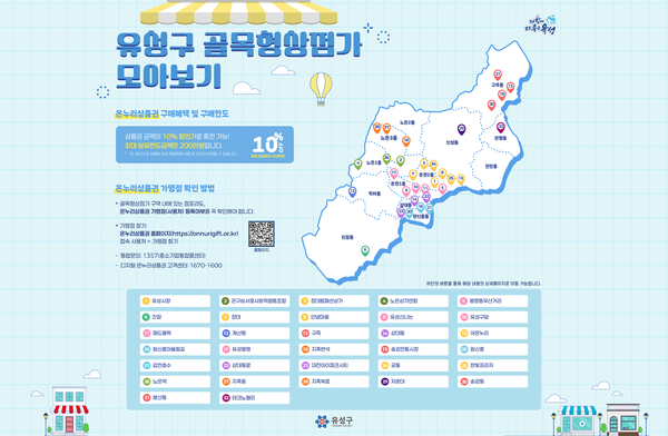 대전 유성구 골목형상점가 안내도/사진제공=대전 유성구청