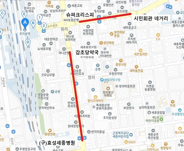 2026년 설 명절 전통시장 유예 위치도
