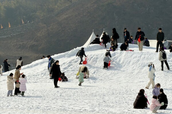 어린이들을 위한 눈 놀이터 ‘겨울왕국 눈꽃왕국' 모습/사진제공=공주시<br>