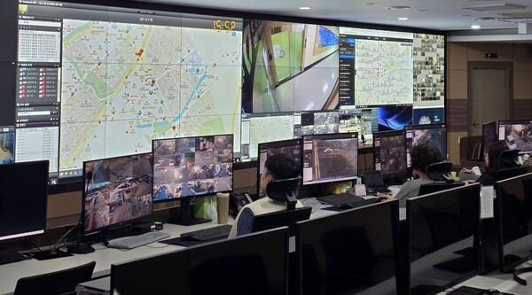 청주시 CCTV 통합관제센터 모습/사진=청주시 제공